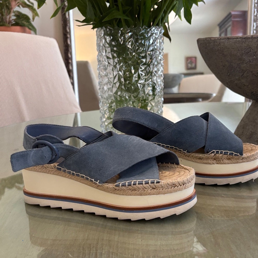 Marc Fisher Glenna Suede Slingback Espadrille Platform Sandals